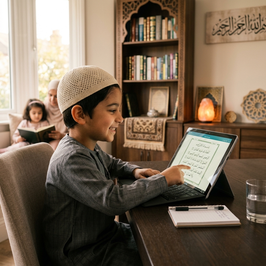 Child learning Quran