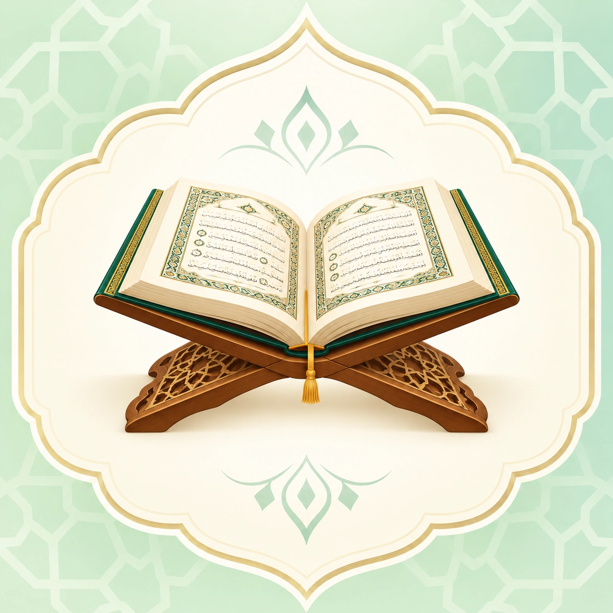 Quran on a rehal course artwork