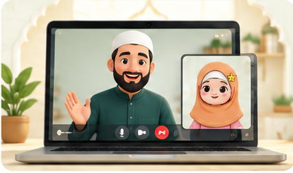Live Quran class on a video call